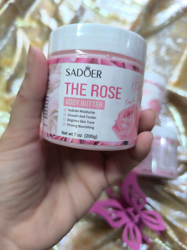 کره بدن کاسهای سادور مدل گل رز (SADOER Rose Body Butter) وزن 200 گرم
