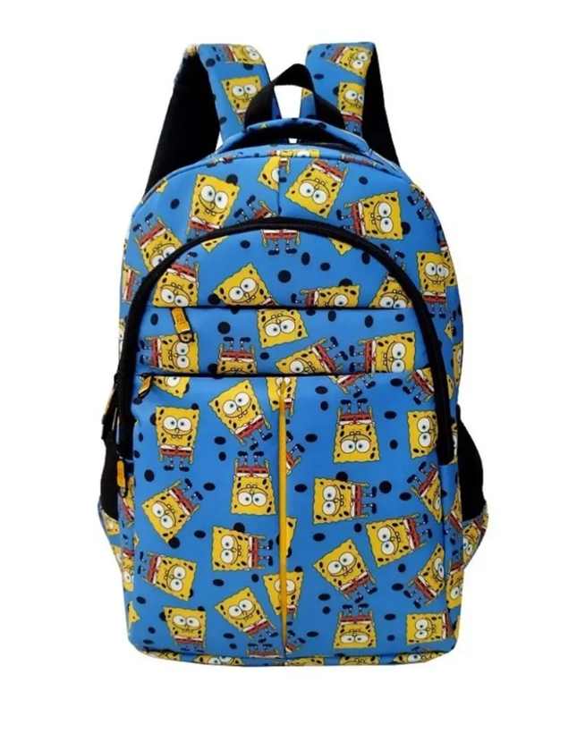 🎒 کیف مدرسه طرح باب اسفنجی و میو
