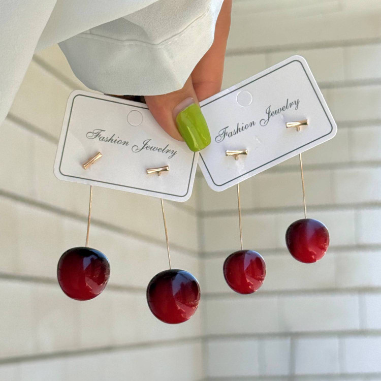 🍒 گوشواره آویز گیلاسی