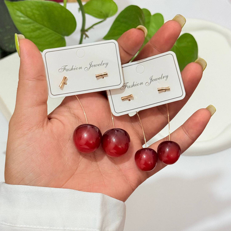 🍒 گوشواره آویز گیلاسی